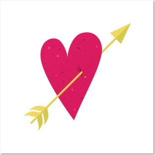 Valentine's Day Cute Heart with arrow through Posters and Art